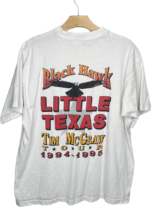 L/XL Vintage Time McGraw Little Texas Black Hawk Country Western Music Tour 90s T-Shirt