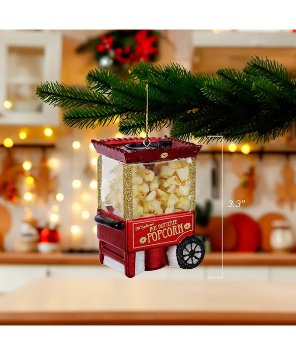 Noble Gems Glass Popcorn Machine Ornament