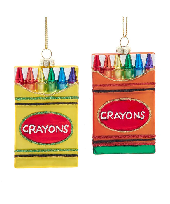 Crayon Box Glass Ornament