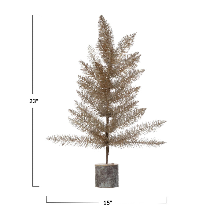 Tinsel Tree w/ Wood Base - Large