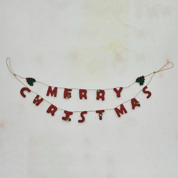 Wool Felt Merry Christmas Garland