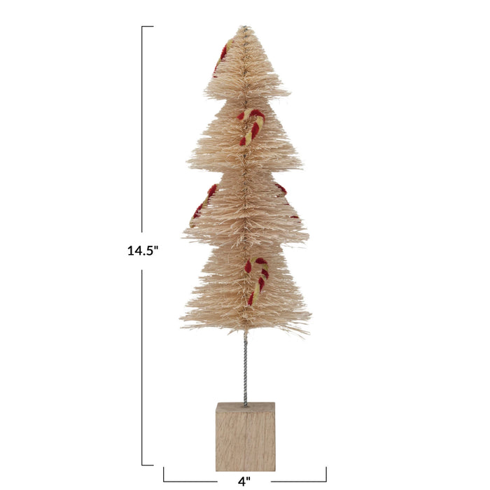 Sisal Brush Tree w/ Candy Canes