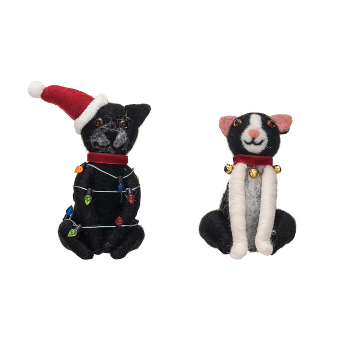 Wool Felt Christmas Cats