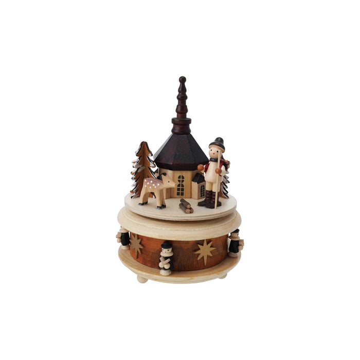 Wooden Wind Up Holiday Music Box