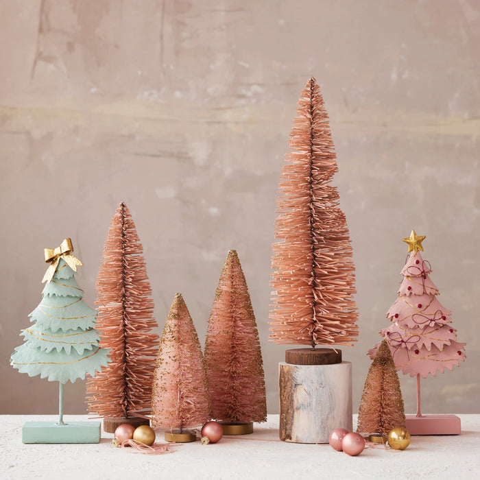 Pink w/ Glitter Sisal Christmas Tree
