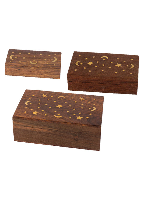 Moon & Star Wooden Box