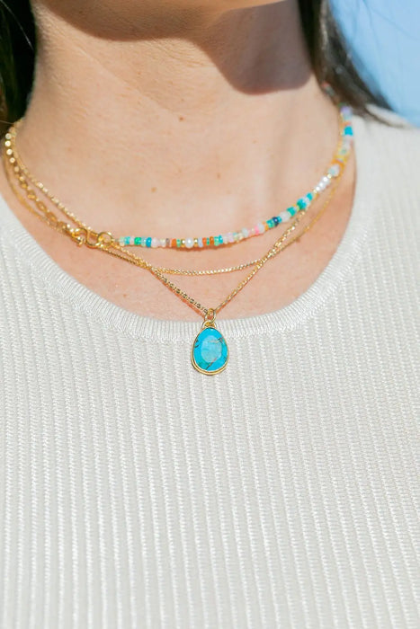 Asymmetrical Mixed Opal & Gold Chain Necklace - Hau’oli