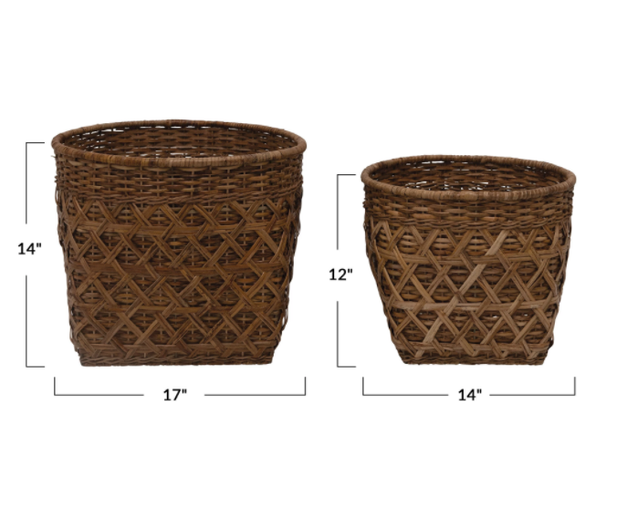 Decorative Rattan Diamond Basket