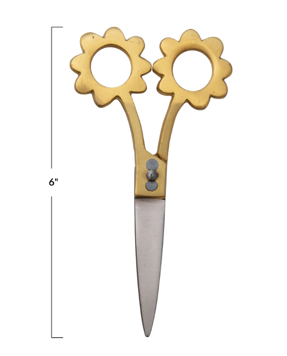Brass Flower Shaped Scissors