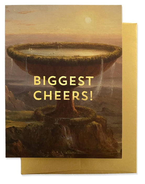 BIGGEST CHEERS Greeting Card - Gold Foil