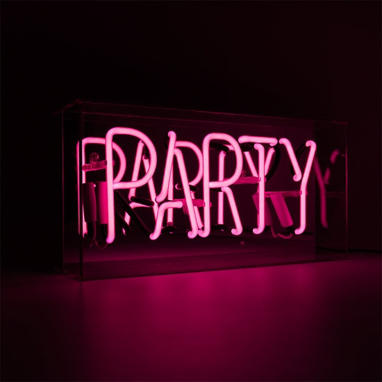 Pink Party Acrylic Box Neon Light
