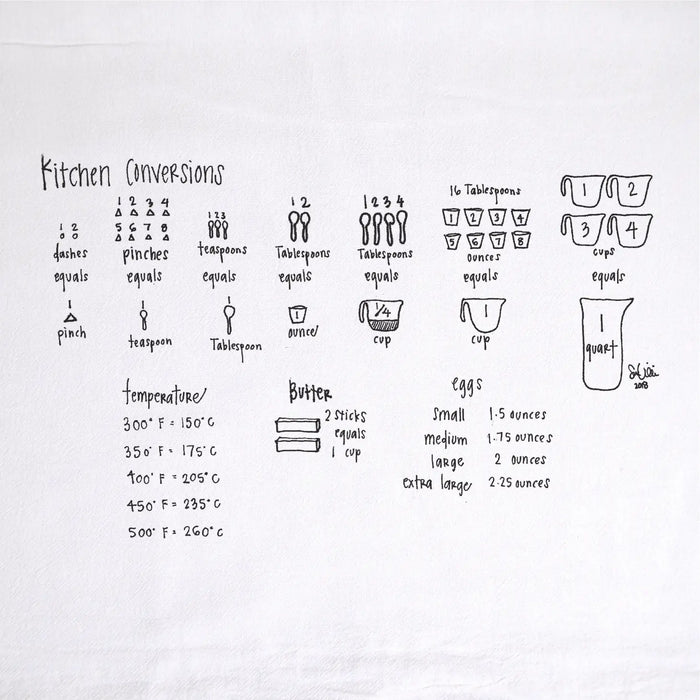 Kitchen Measurements Tea Towel