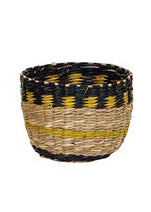 Black & Yellow Seagrass Basket - Extra Small