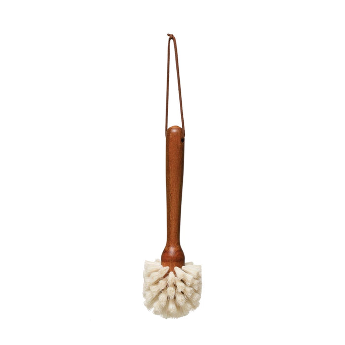 Beech Wood Dish Brush with Leather Strap