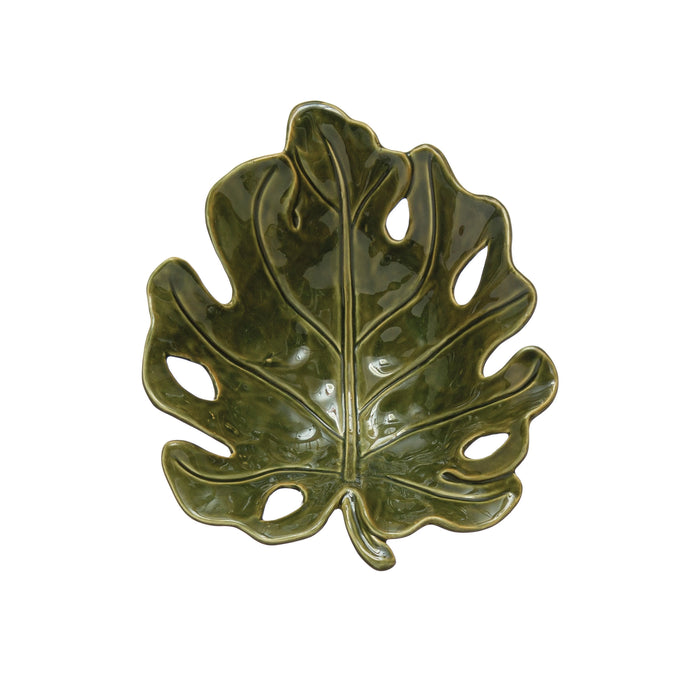Monstera Leaf Ceramic Bowl