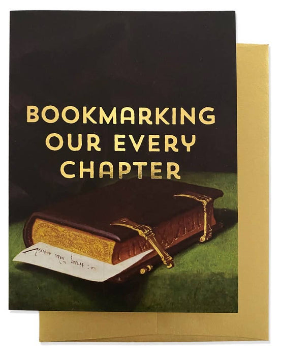 BOOKMARK CHAPTER Greeting Card - Gold Foil