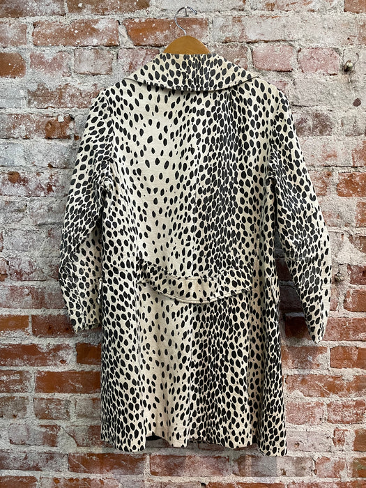 Vintage XS Faux Dalmatian Print Womens Coat