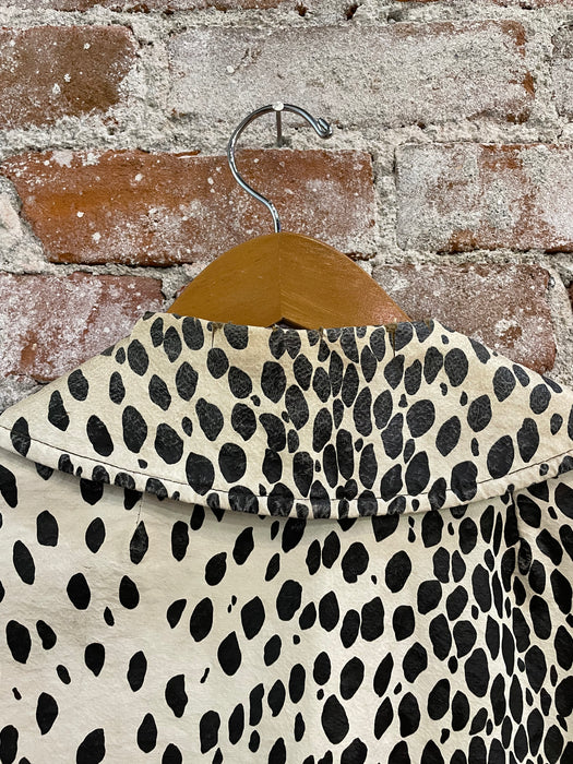 Vintage XS Faux Dalmatian Print Womens Coat Blackwater